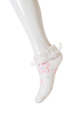 Белые в цветочек носки для девочек